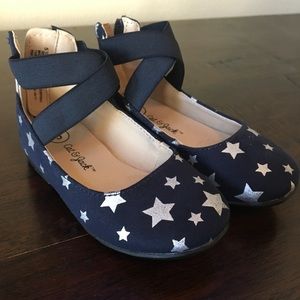 Adorable Glitter Ballet Flats with Elastic Straps